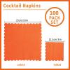 100 Pack Cocktail Napkin 2-Ply Scalloped Edged Dessert Napkins Folded 5 x 5 Inches Disposable Napkins for Dinner Wedding Birthday Party Bridal Anniversary Reception Event (Orange) view 2