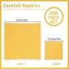 200 Pack Cocktail Napkin 2-Ply Scalloped Edged Dessert Napkins Folded 5 x 5 Inches Disposable Napkins for Dinner Wedding Birthday Party Bridal Anniversary Reception Event (Yellow) view 2