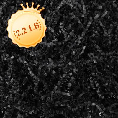 DUOTAN Black Crinkle Cut Paper Shred Filler (2.2 LB), Shredded Paper for Gift Basket Filler, Gift Wrapping, Crinkle Paper Decoration for Birthdays, Weddings, Anniversaries