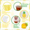 Whaline 50Pcs Pineapple Disposable Plastic Cups with Lids and Straws 12oz Party Cups Yellow Pineapple Cold Beverage Drinking Cups for Summer Fruit Birthday Party view 3