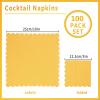 100 Pack Cocktail Napkin 2-Ply Scalloped Edged Dessert Napkins Folded 5 x 5 Inches Disposable Napkins for Dinner Wedding Birthday Party Bridal Anniversary Reception Event (Yellow) view 2