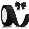 Black Ribbon for Gift Wrapping Halloween Black Satin Ribbon 1 Inch 25 Yards Gift Ribbon Thick Ribbon Fabric Ribbon Gift Wrap Ribbons for Flower Bouquets Christmas Tree Ribbon Floral Tape Party Decor view 1