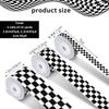 3 Rolls White Checkered Printed Ribbon Black Grosgrain Ribbon,0.4, 0.87, 1.5 Inch Wide, 15 Yards in Total, Car Theme Checkered Ribbon  for DIY Crafts Wreath Racing Car Party Wreath Decorations view 2