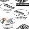 3 Rolls White Checkered Printed Ribbon Black Grosgrain Ribbon,0.4, 0.87, 1.5 Inch Wide, 15 Yards in Total, Car Theme Checkered Ribbon  for DIY Crafts Wreath Racing Car Party Wreath Decorations view 3