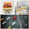 3 Rolls White Checkered Printed Ribbon Black Grosgrain Ribbon,0.4, 0.87, 1.5 Inch Wide, 15 Yards in Total, Car Theme Checkered Ribbon  for DIY Crafts Wreath Racing Car Party Wreath Decorations view 4