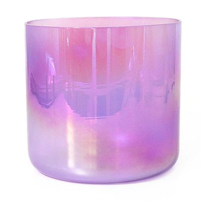 ZHDLdpUS 7inch Clear Alchemist Crystal Singing Bowl, for Sound Healing, Therapy, Meditation, Improve Energy, with Free Acrylic Striker & O-Ring (Color : Purple, Size : G Note)
