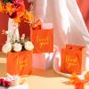 Honoson 30 Pcs Mini Gift Bag with Handle 4 x 2.75 x 4.5'' Small Thank You Bag Foil Paper Tote for Valentine's Day Wedding Baby Shower Birthday Graduation Party Favor Supplies(Orange/Gold) view 2