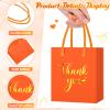 Honoson 30 Pcs Mini Gift Bag with Handle 4 x 2.75 x 4.5'' Small Thank You Bag Foil Paper Tote for Valentine's Day Wedding Baby Shower Birthday Graduation Party Favor Supplies(Orange/Gold) view 4