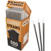[500 Pcs] 7 Inch Individually Wrapped Black Coffee Stirrers Plastic Cocktail Straws view 1