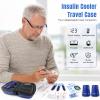 2025 Upgrade Insulin Cooler Travel Case TSA Approved, Temperature Display Refrigerated Diabetic Medication for Travel with Waste Bags, Two Straps and Two Reusable Ice Packs, Insulin Pen Cooler Blue view 3