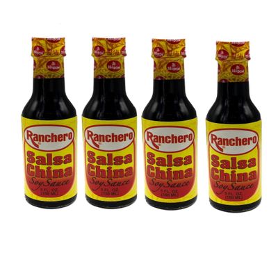 Baldom Ranchero Salsa China (Soy Sauce Style), 5oz Bottles, Pack of 4  Dominican Cooking Essential for Marinades, StirFry, Meats & Rice  Authentic Latin Flavor Enhancer