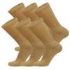 6 Pairs of Cotton Diabetic Non-Binding Neuropathy Crew Socks (Khaki, Fits Mens Shoe Size 8-10/Womens shoe size 9-11) view 1