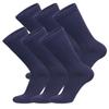 6 Pairs of Cotton Diabetic Non-Binding Neuropathy Crew Socks (Navy, Fits Mens Shoe Size 8-10/Womens shoe size 9-11) view 1