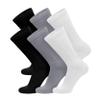 6 Pairs of Cotton Diabetic Non-Binding Neuropathy Crew Socks (Black, Gray, White, Fits Mens Shoe Size 8-10/Womens shoe size 9-11) view 1