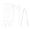 18 Pcs Clear Plastic Serving Utensils Set - 6 Clear Plastic Serving Spoons, 6 Tongs And 6 Forks - Heavy Duty Disposable Serving Utensils Set For Parties view 1