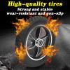 10in Large Diameter PU Low Noise Wheelchair Wheel Replacement with Aluminum Alloy Hub for Rollator Trolley - Durable & Smooth Rolling front wheels for wheel Tires & Wheels view 3