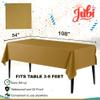JUBI 211 PCS Shiny Gold Plates Set  Serves 30 Guests with Gold Disposable Dish Set, Cups, Napkins, Cutlery, and Tablecloth - Perfect for Holidays, Birthdays, and Weddings view 4