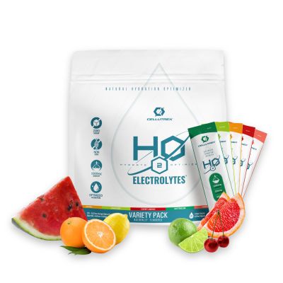 Cellutrex H2O Electrolytes  Electrolyte Powder Drink Mix, Zero Sugar, Natural Salt Hydration Packets for Recovery and Wellness, Variety Pack, 20 Sticks