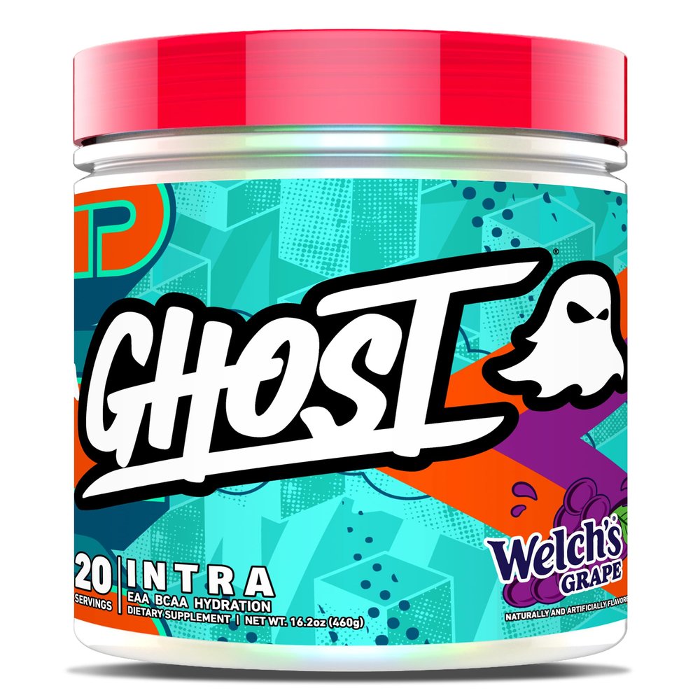 GHOST Intra Workout Powder, Welch's Grape - BCAAs &, EAAs, Nootropics & Hydration - Essential & Branch Chain Amino Acids Supports Muscle Recovery & Focus - Pre, Intra & Post Workout Powders