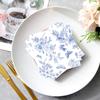 100 Pack Floral Napkins Blue White Floral Cocktail Napkins Blue White Floral Paper Napkins Blue Flower Napkins for Bridal Baby Shower Tea Party Blue White Floral Birthday Party Supplies Decor view 2