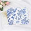 100 Pack Floral Napkins Blue White Floral Cocktail Napkins Blue White Floral Paper Napkins Blue Flower Napkins for Bridal Baby Shower Tea Party Blue White Floral Birthday Party Supplies Decor view 4
