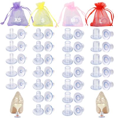 24 Pairs Heel Protectors for Shoes, 4 Sizes High Heel Protectors for Walking on Grass and Uneven Floor, Clear Heel Cover Cups Perfect for Wedding Outdoor Events