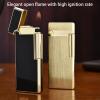 VWOUKTGB Metal Portable Lighter, Ultra-Thin Soft Flame Open Flame Lighter, Adjustable Flame, Best Birthday Gift for Men and Women(Color:A) view 2