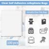 Cellophane Bags, 100 Pcs Resealable Clear Poly Bags for Clothes, Party Favors, Artwork & Decorative Wrappers(14x20) view 2
