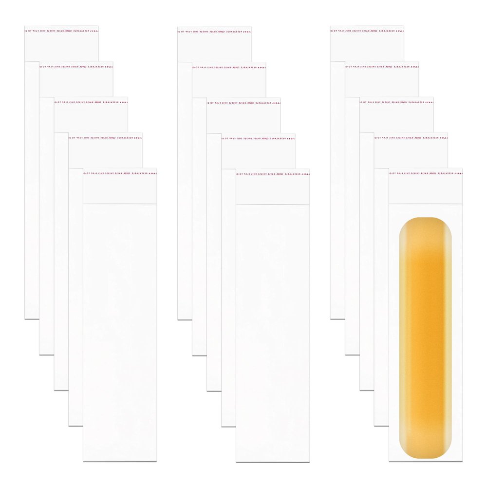 Long Clear Plastic Sealing Bags 300 Count 3 x 11'' Adhesive Cellophane Bags Resealable Cello Bags for Packaging Bakery Candy Snacks Bookmark Paintbrush Gift Party Favor