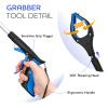2-Pack Grabber Reacher Tool,32 Inch Extra Long Foldable Pick Up Stick with Buckle and Rope and with Strong Grip Magnetic,360Rotating Anti-Slip Jaw,Grabber Tool for Outdoor & Indoor (Blue&Orange) view 3