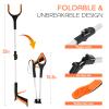 2-Pack Grabber Reacher Tool,32 Inch Extra Long Foldable Pick Up Stick with Buckle and Rope and with Strong Grip Magnetic,360Rotating Anti-Slip Jaw,Grabber Tool for Outdoor & Indoor (Blue&Orange) view 4