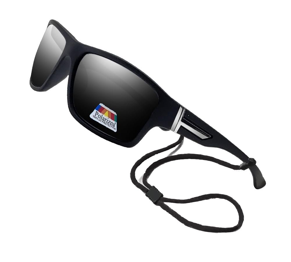 SydeStyle Polarized Bifocal Sunglasses Reading Glasses for Men Women Sports Wrap Silver Mirror Black Fishing Driving (Black, 2.0, x)