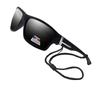 SydeStyle Polarized Bifocal Sunglasses Reading Glasses for Men Women Sports Wrap Silver Mirror Black Fishing Driving (Black, 2.0, x) view 1