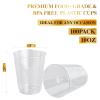 FOCUSLINE 100 Count 7 Inch Clear Plastic Plates & 100 Count 10 oz Clear Plastic Cups, Heavy Duty Plastic Dessert Plates and Fancy Disposable Clear Cups for Weddings, Parties and Events view 3