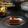 FOCUSLINE 100 Count 7 Inch Clear Plastic Plates & 100 Count 10 oz Clear Plastic Cups, Heavy Duty Plastic Dessert Plates and Fancy Disposable Clear Cups for Weddings, Parties and Events view 4