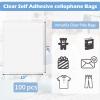 Cellophane Bags, 100 Pcs Resealable Clear Poly Bags for Clothes, Party Favors, Artwork & Decorative Wrappers(10x14) view 2