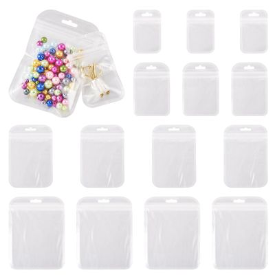 Fashewelry 100pcs Transparent Plastic Zip Lock Bags Clear Smell Proof Mylar Bags 4 Sizes Small Jewelry Pouch Bags for Jewelry Sample Product Decorative Gift Small Bussiness Packaging Supplies