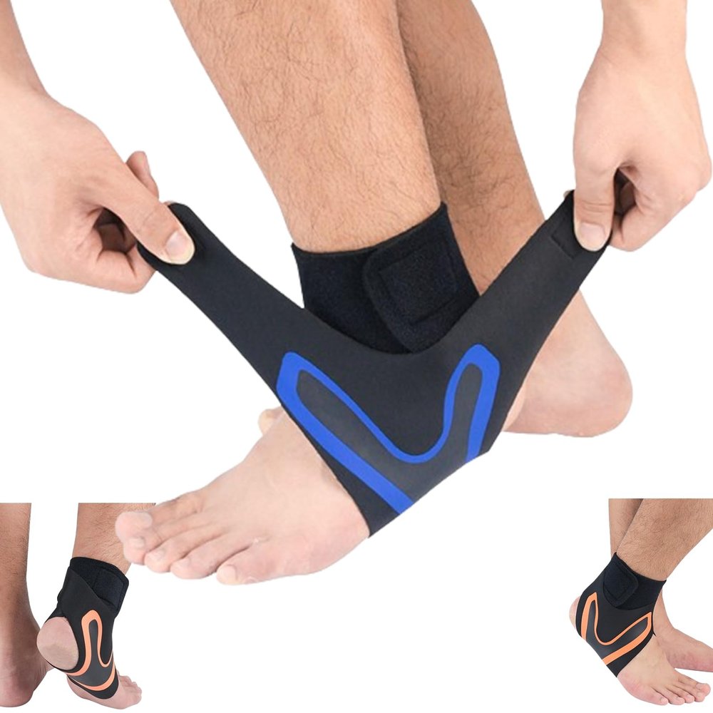 1Pair Hutena X Wrap Neuropatia, Foot Wraps for Pain, Elastic Sprain Foot Sleeve for Sports Protect, Ankle Support for Men and Women (Blue,M)