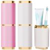 2 Pieces Toothbrush Case, Portable Toothbrush Travel Case Toothbrush Toothpaste Storage Box for Business Camping Travel or Daily Use (Pink+White) view 1