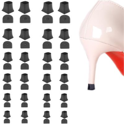 12 Heel Caps, 6 Sizes High Heel Protectors for Walking & Outdoor Weddings (Black)