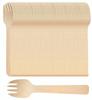 400pcs 4 inch Mini Wooden Forks, Biodegradable Compostable Birchwood, Food Grade Disposable Spoons Disposable Wooden Cutlery for Parties, Weddings, Camping. view 1