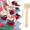 400pcs 4 inch Mini Wooden Forks, Biodegradable Compostable Birchwood, Food Grade Disposable Spoons Disposable Wooden Cutlery for Parties, Weddings, Camping. view 2
