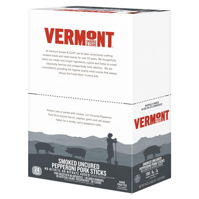 Generic Vermon.t Smoke And Cure - Smoked Pork Pepperoni Stick 1 Ounce (Pack of 24)