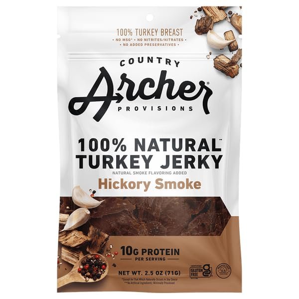 Generic Country A.rcher - Jerky Turkey Hickory Smoked Gluten Free 2.5 Ounces (Pack of 12)