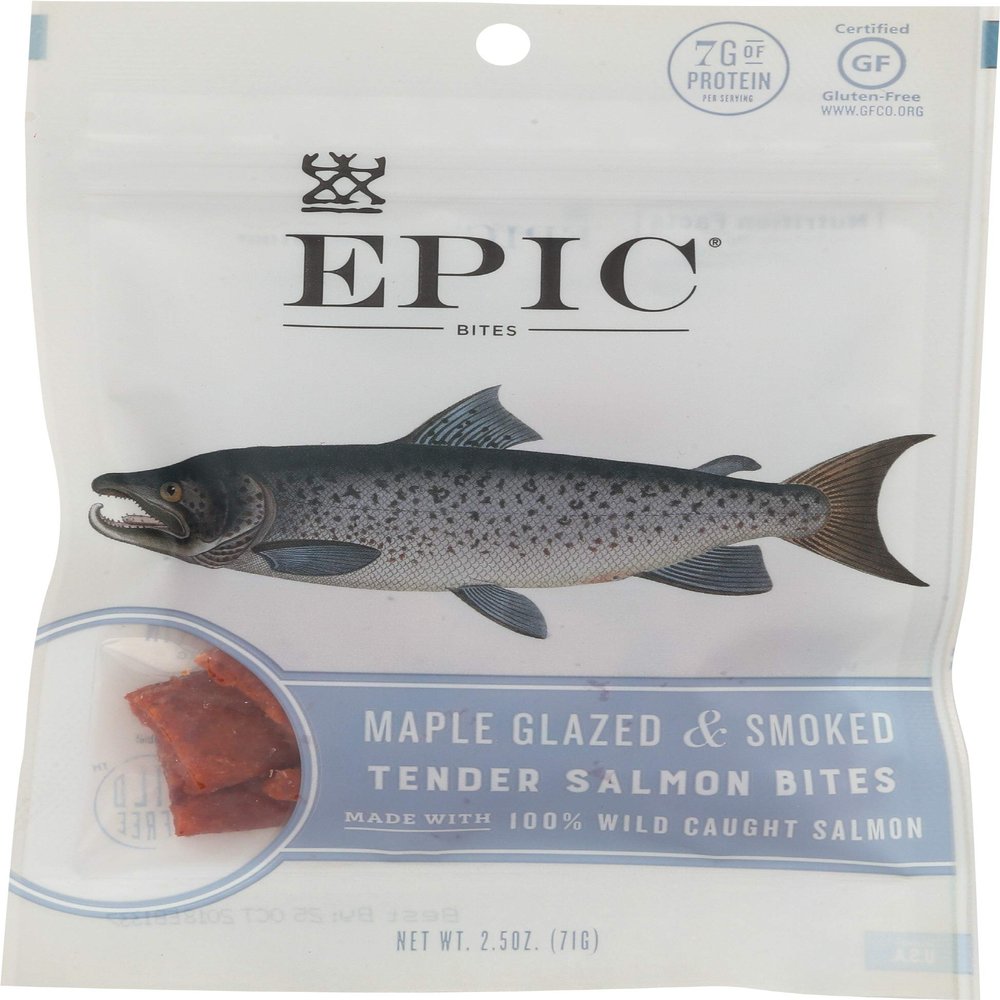 E.pic Jerky Salmon Maple Bites 2.5 Ounces (Pack of 8)