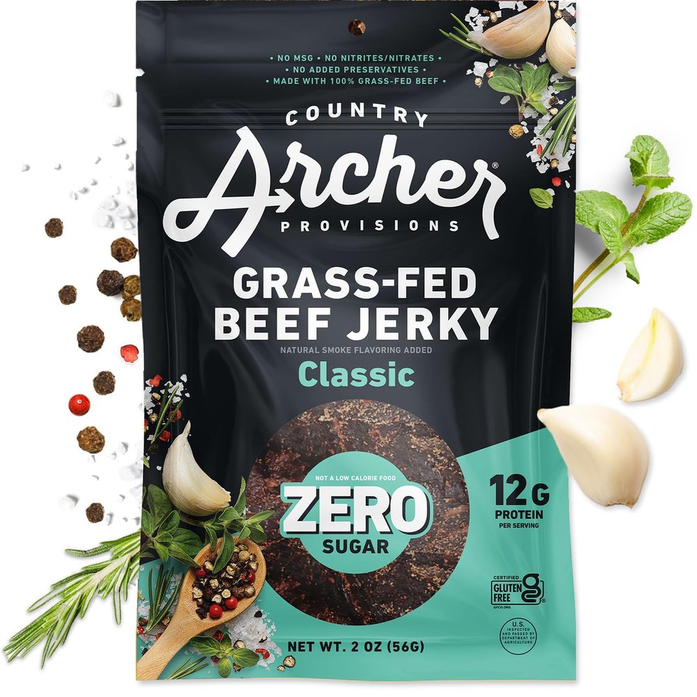 NineLife Basics Country A.rcher - Beef Jerky Original Zero Sugar 2 Ounces (Pack of 12)