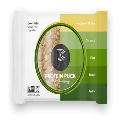 NineLife Basics Pro.tein Pu.ck Bar Good Vibes Sunflower 3.25 oz (Pack Of 16)