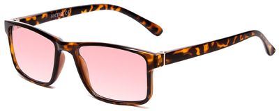 Calabria FL-41 Pink Tinted Reading Glasses [Tortoise Havana/1.25 Lenses] Full Rim Eyeglasses for Men & Women | Eyewear for Light Sensitivity, Outdoors, Photophobia | Vision Reading Glasses