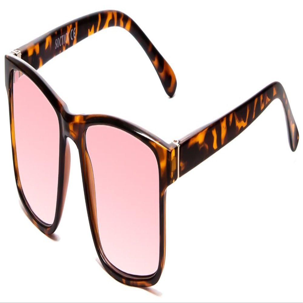 Calabria FL-41 Pink Tinted Reading Glasses [Tortoise Havana/0.75 Lenses] Full Rim Eyeglasses for Men & Women | Eyewear for Light Sensitivity, Outdoors, Photophobia | Vision Reading Glasses