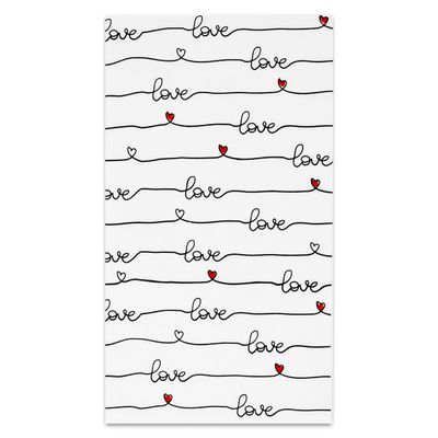 100 Count Valentines Day Love Heart Guest Napkins Disposable Paper Red Hearts Valentine Dinner Napkin for Valentine's Wedding Birthday Party Dinner Supplies